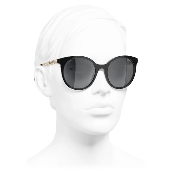 Chanel Pantos Sunglasses Black/Gold - Picture 6 of 9